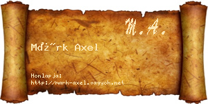 Márk Axel névjegykártya